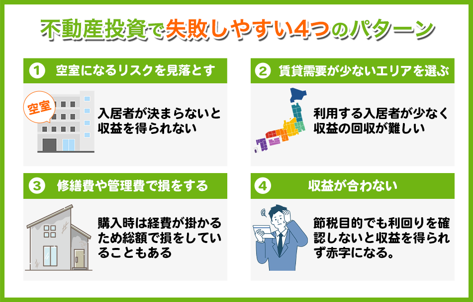 サラリーマンが不動産投資で特に失敗しやすい4つのパターン